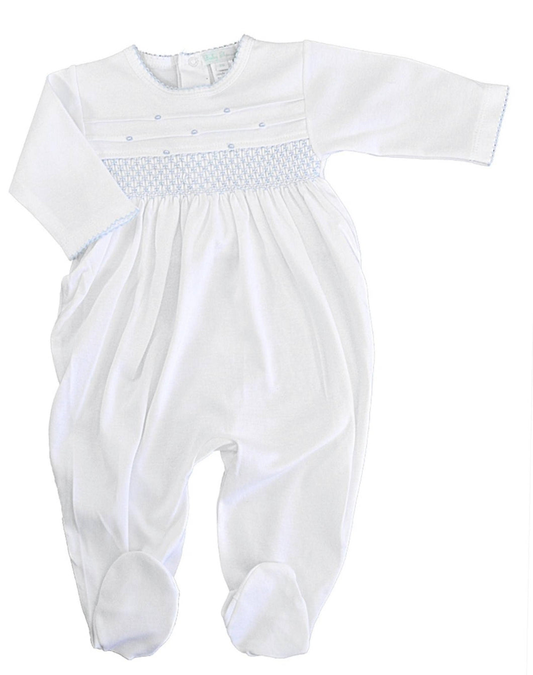 Smocked Blue Footie